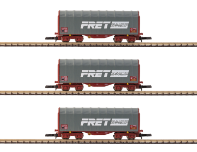 AZAR MODELS Set de 3 wagons Shimms baché 