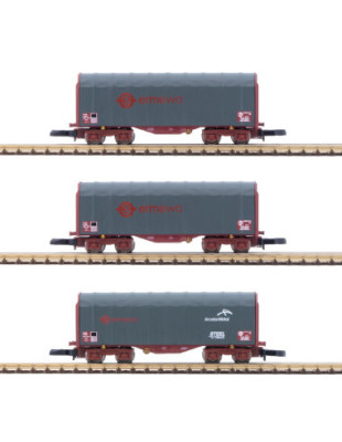 AZAR MODELS Set de 3 wagons bâché à bogies ERMEWA Wagons