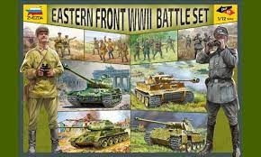 ZVEZDA  Eastern front VWII battle set with figures , accessories and tanks Kits and landscapes
